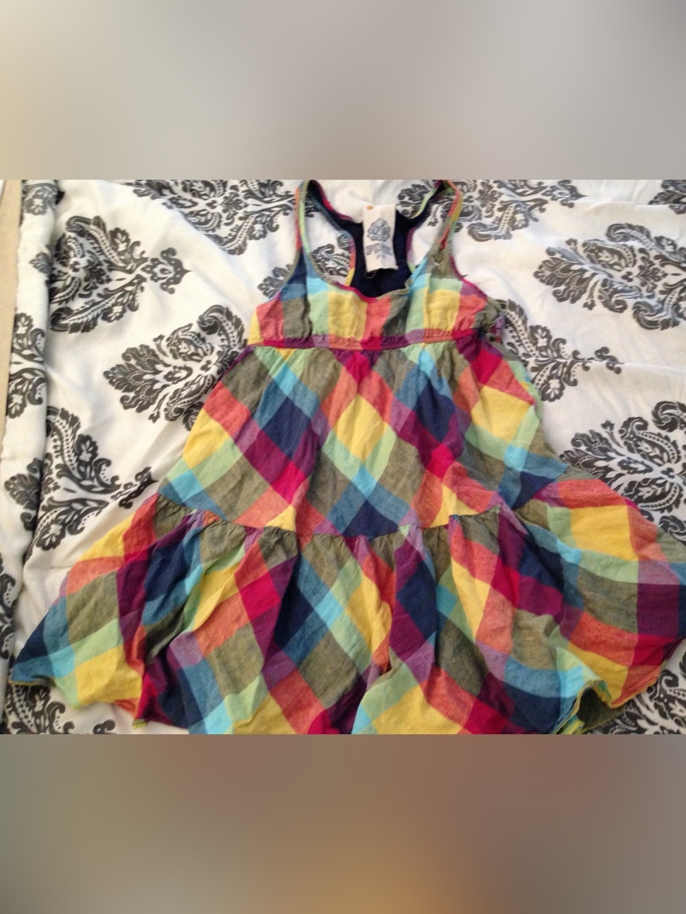 NWOT VTG 12/2007 PINK Victoria's Secret Multicolor Diamond-Print Racerback Dress